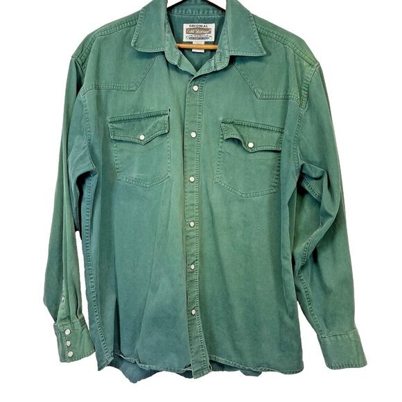 Original Cold Storage‎ Foul Weather Gear Mens Shirt Sz XL Pearl Snap Work Grunge - Picture 1 of 11